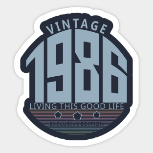 34th Birthday T-Shirt - Vintage 1986 Sticker